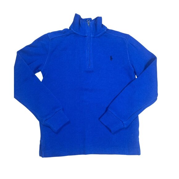 Polo Ralph Lauren Boys Blue Half Zip Sweater Pullover Size 7 - Picture 1 of 6